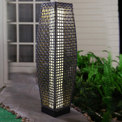 Lanterne d'extérieur à énergie solaire avec lanterne à énergie solaire résistante à l'eau pour jardin ou porche - Grand Fuji, gris argenté