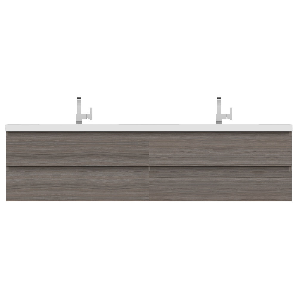 Arjina 84" Wall-Mounted Double Bathroom Vanity Set Ebern Designs Base