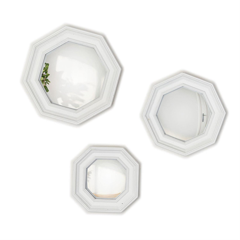 Ensemble de 3 miroirs muraux suspendus Octogon