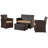 All-Weather 4-Piece PE Wicker Patio Conversation Furniture Set with Cushions-110903288-110903286
