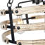 Lustre cage en bois massif à 3 lumières avec accents en métal