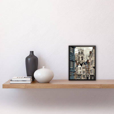 Aadhvik Shambles Street Cityscape With York Minster Towers - Single Picture Frame Print