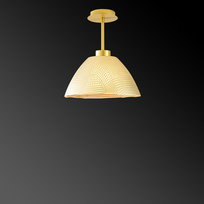 Élégant lustre doré avec corps en métal, 11,8 po de diamètre x 12,6 po de hauteur | Bouchon en verre, douille E27 (40 W maximum) | Certifié IP20, parfait pour les décorations nostalgiques et glamour | Éclairage élégant pour le salon et la salle à manger