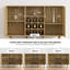Armoire-bar en rotin de 47,2 po avec support à 9 grilles, armoire à vin avec porte-verre pour salle à manger et salon