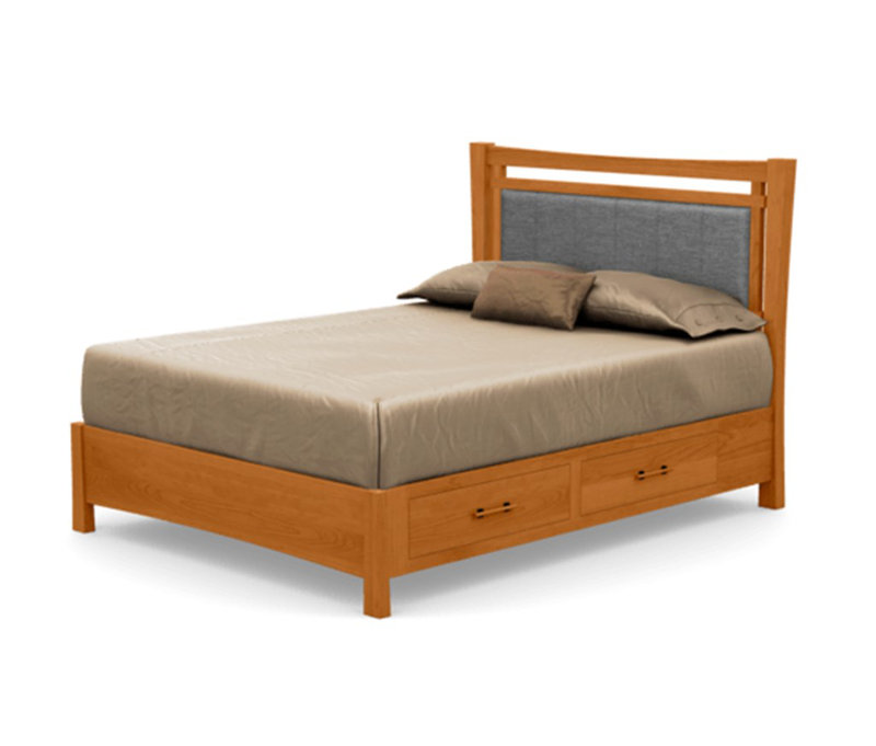 Monterey Upholstered Platform Storage Bed, Natural Cherry, Queen, Natural