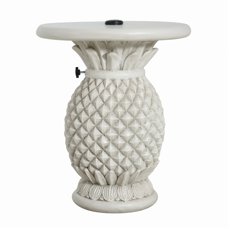 Table d'appoint en forme d'ananas, base de parasol pour patio extérieur