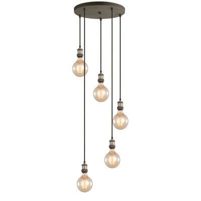 Luminaire suspendu pour grappe 5 lumières Pinnix
