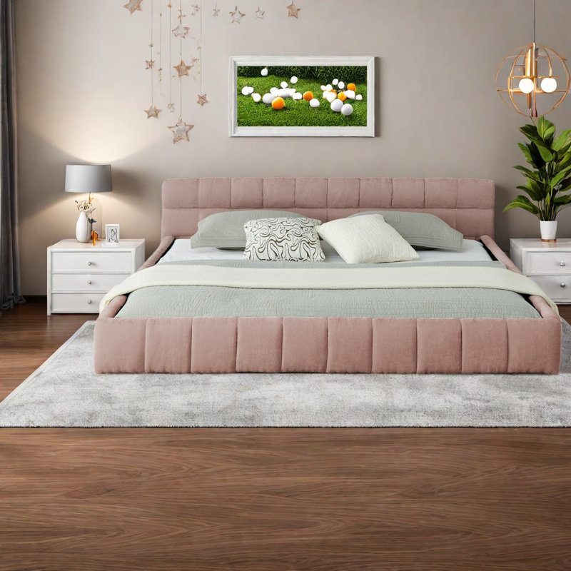 Lits tapissiers luxueux de très grande taille, tissu chenille épais, confort moderne