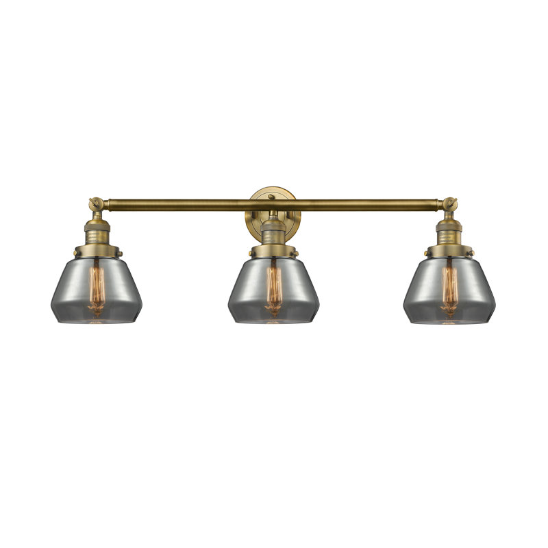 Éclairage de salle de bain à intensité variable 3 lumières Chill, Laiton antique, Plaqué couleur fumée, Ampoule non incluse