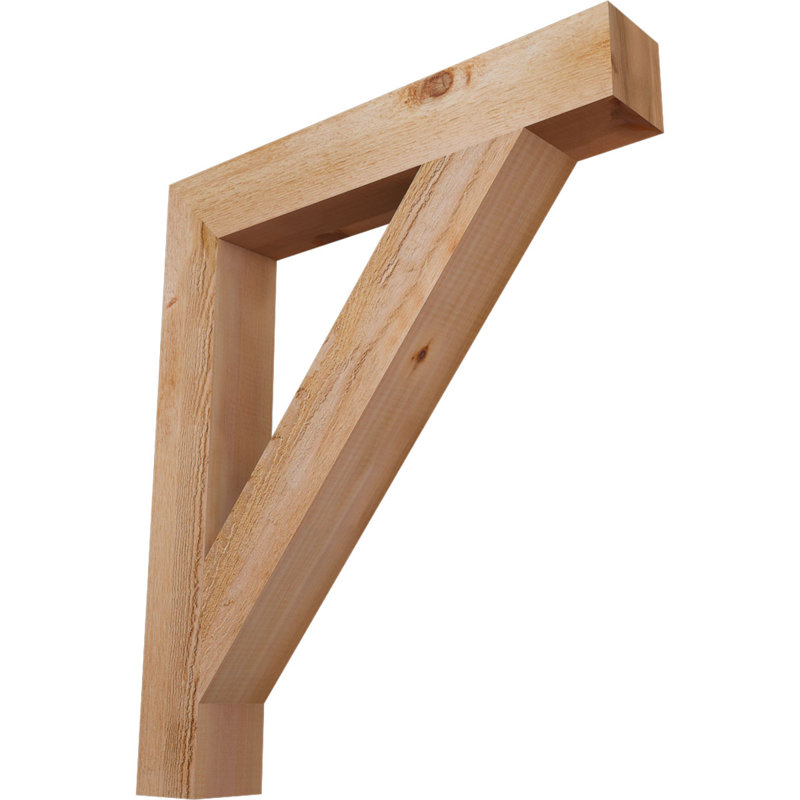 Traditional Block Bracket, 30" H x 4" W x 26" D, Western Red Cedar (Rough Sawn)