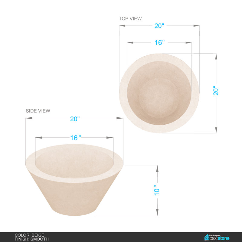 Round Concrete Natural Gas Smokeless Fire Pit, Smooth Beige