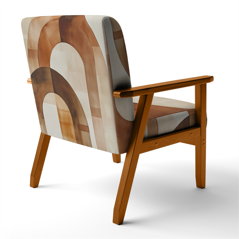 Chaise rembourrée Abstract Shapes, Brown Square Arms