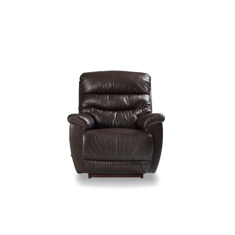 Fauteuil inclinable manuel en cuir Joshua, Châtaignier