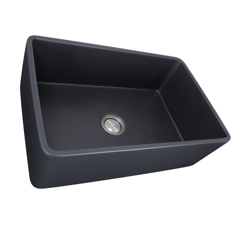 Vineyard 33'' L Single Basin Kitchen Sink, Matte Black