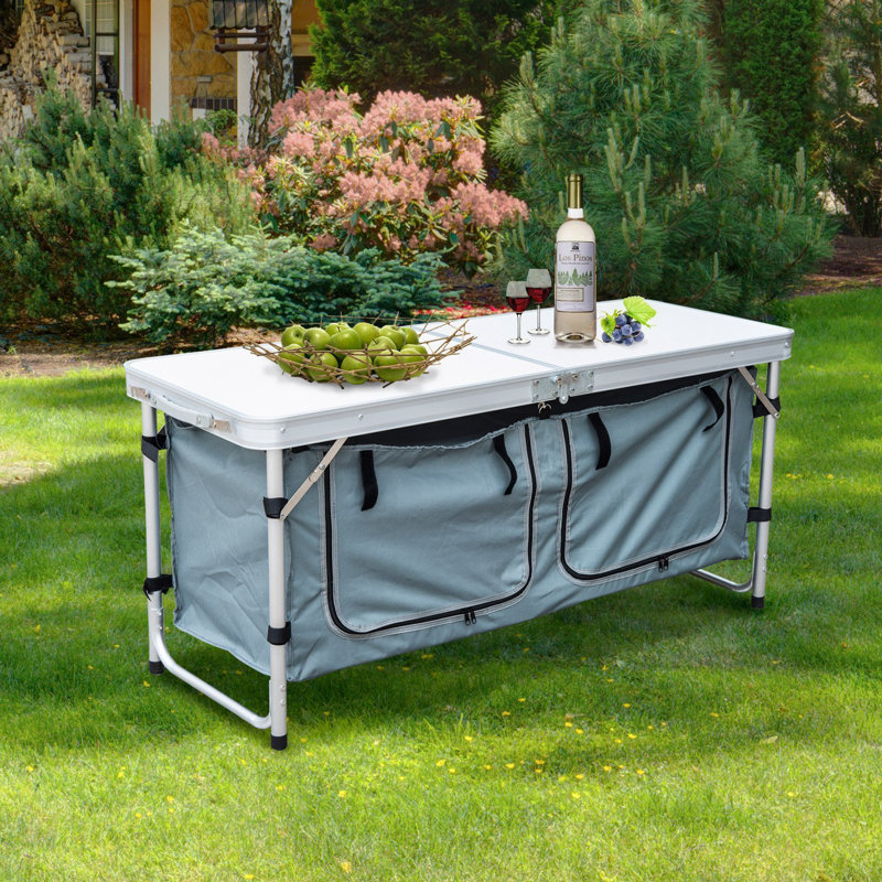 Blairwood 4ft Folding Camping Cupboard Kitchen Height Adjustable Aluminium