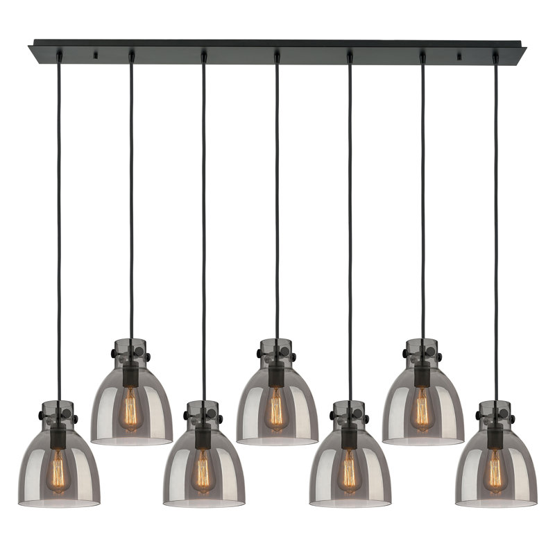Amrith 7 - Light Bell Pendant, Light Smoke, Matte Black