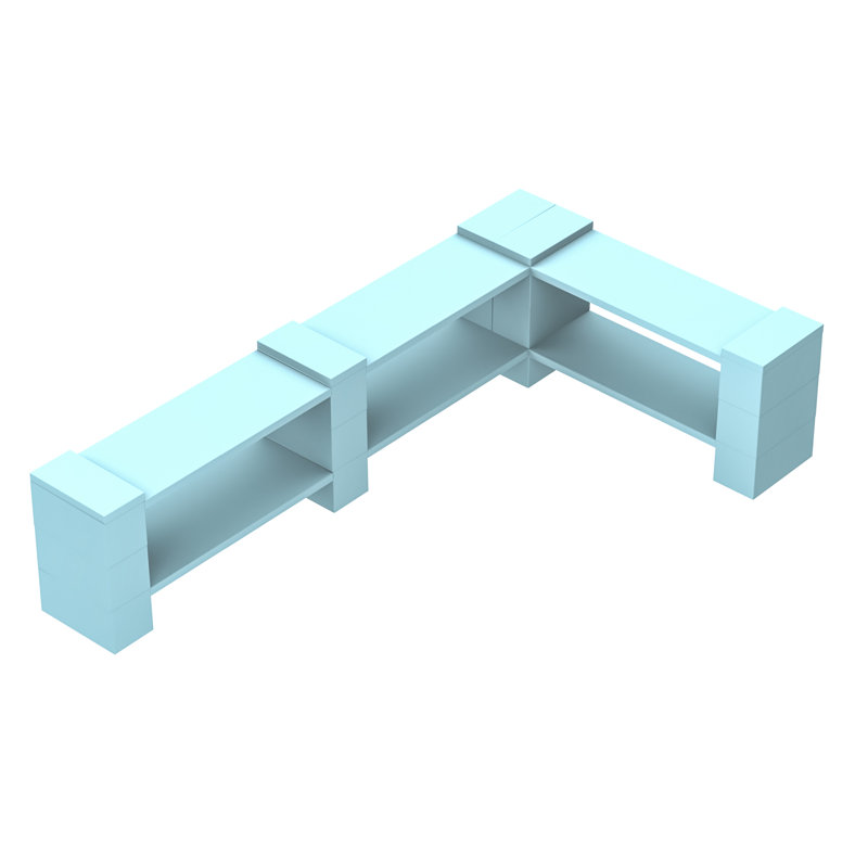 Ensemble de coin double à 2 niveaux EverBlock version 2, Bleu clair