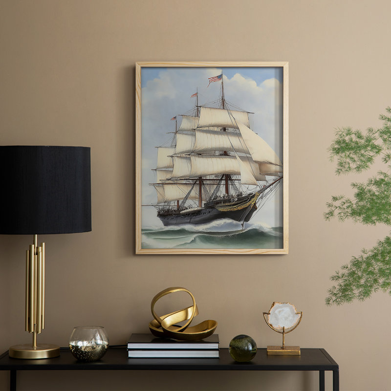 NAUTICAL Series LXVI, reproduction encadrée - bois massif, Naturel, H 11 po x l 9 po