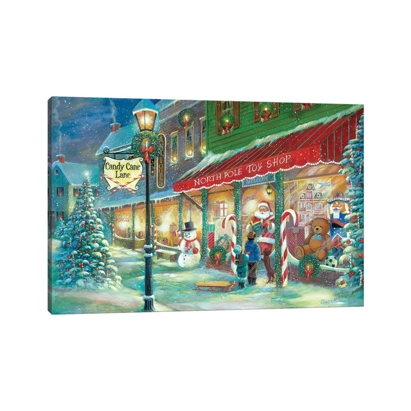 «Candy Cane Lane» par Ruane Manning - reproduction d'art, Aucun mat, Toile tendue, H 12 po x l 8 po x P 0,75 po