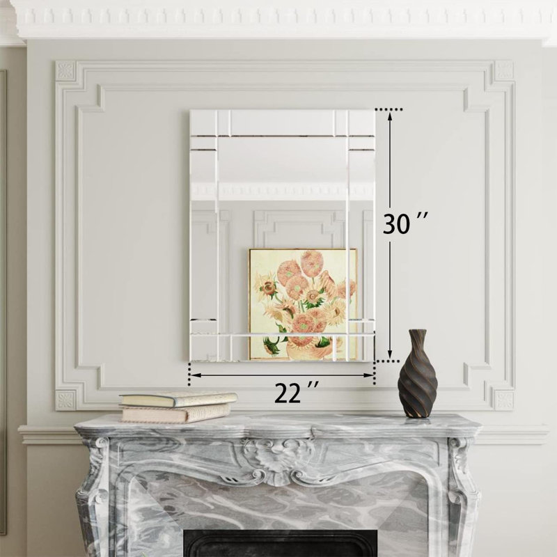 Bathroom Mirror Solid Wood Farmhouse Accent Mirror For Bathroom Living Room