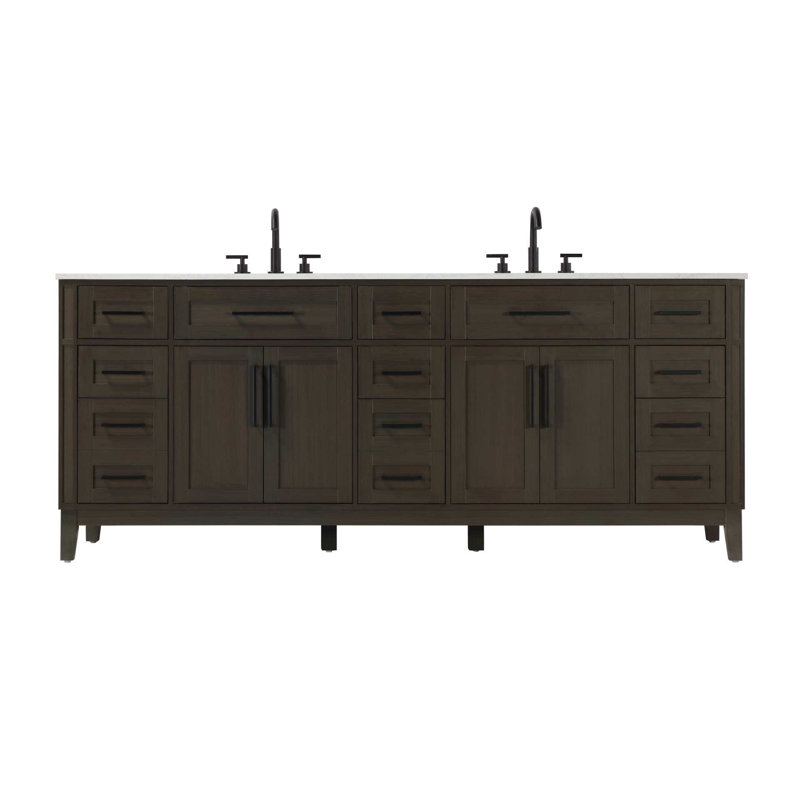 Meuble-lavabo double 84 po brun moka, Brun moka