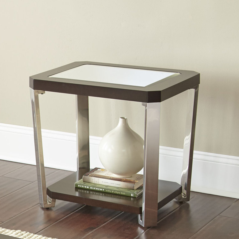 Cottingham Mirrored Glass Top End Table