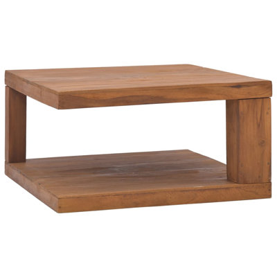 Rami Solid Wood Floor Shelf Coffee Table with Storage