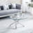 Landgraf Glass Top Round Coffee Table,Cocktail Table,Glass End Table-1042096009-944003058