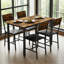 Ensemble 5 pièces de mobilier de salle à manger moderne en métal et bois pour 4 personnes, chaises de table de salle à manger