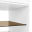  Multi-Functional Storage Island Vanity Console with Glass Display Shelves and Reversible Top, White
