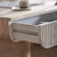 Table basse avec plateau en faux marbre, table basse moderne Mid-Century avec tiroir cannelé, table basse de salon, bureau