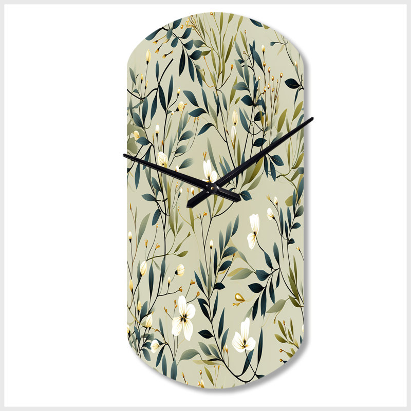 Zen Foliage - Plantes, horloge murale asymétrique, Petit