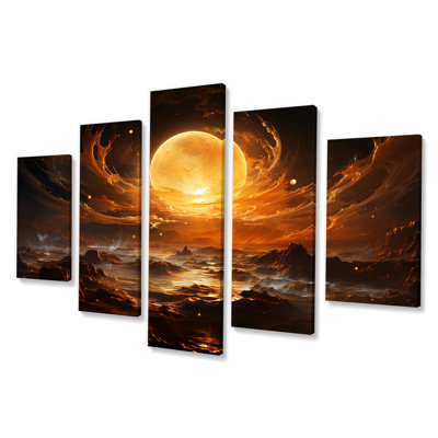 Verre de feu saturn planète II - Planètes, décoration murale multi-panneaux