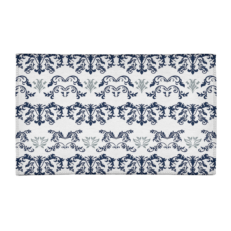 Tapis blanc / noir Damask, Rectangle 3 pi x 5 pi