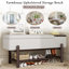 Banc de rangement rembourré avec compartiment caché, banc de vestibule pour le salon, vestibule-130471729-130471731