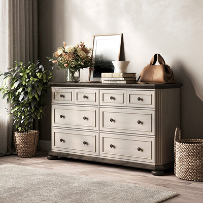 Drawer Dresser Chest with 6 Drawers, Antique White