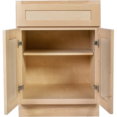 Unfinished Ready To Assemble Solid Wood Shaker Kitchen Base Cabinet — 33″ W × 34.5″ H × 24″ D — B33