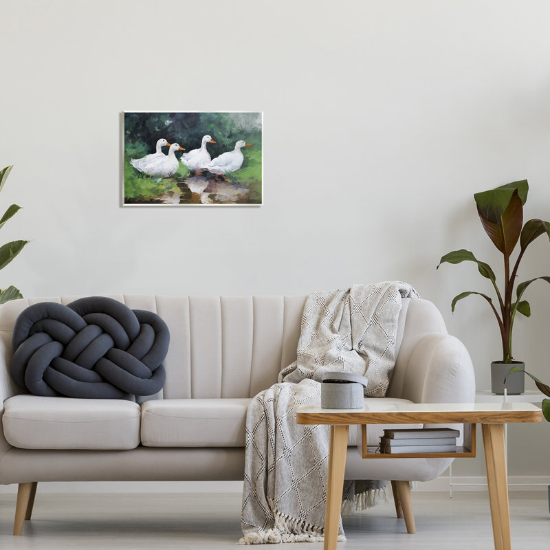 Az-077-Canvas, impression de canards blancs sur toile par Ziwei Li, H 13 po x l 19 po x P 0,5 po