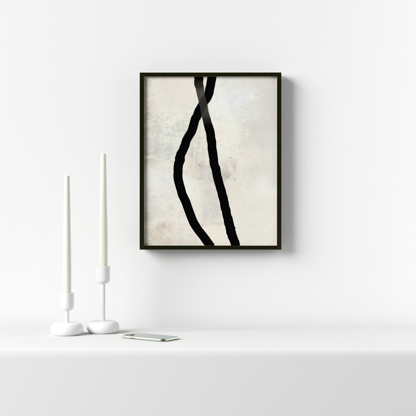 Black Rope 4 by Jacques Pilon, 20" H x 16" W x 1.25" D, Black