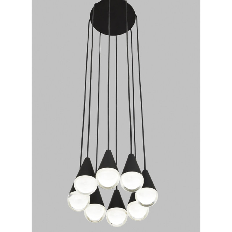 Cupola 8 - Light LED Pendant, Nightshade Black