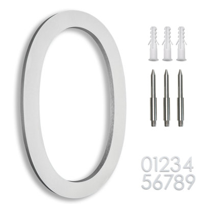 Numéro de maison 8 po en aluminium massif antirouille, flottant ou encastré