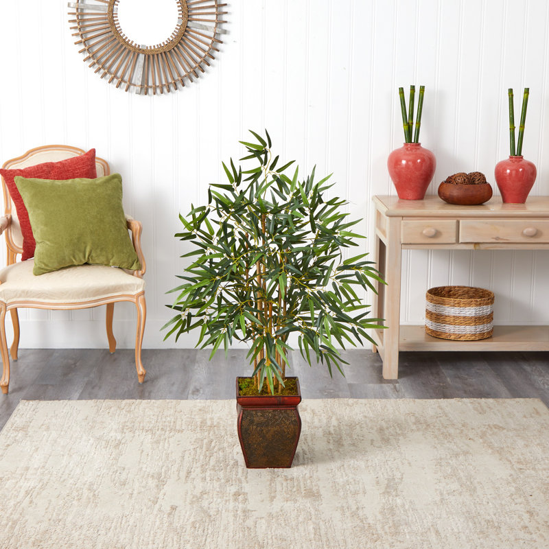 Arbre de bambou artificiel 31,5" en pot de fleurs