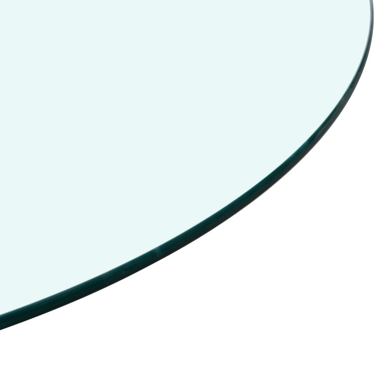 Table en verre trempé de 3/8 po d'épaisseur, ronde 39,3 po, look élégant, bord sécuritaire pour une utilisation en famille