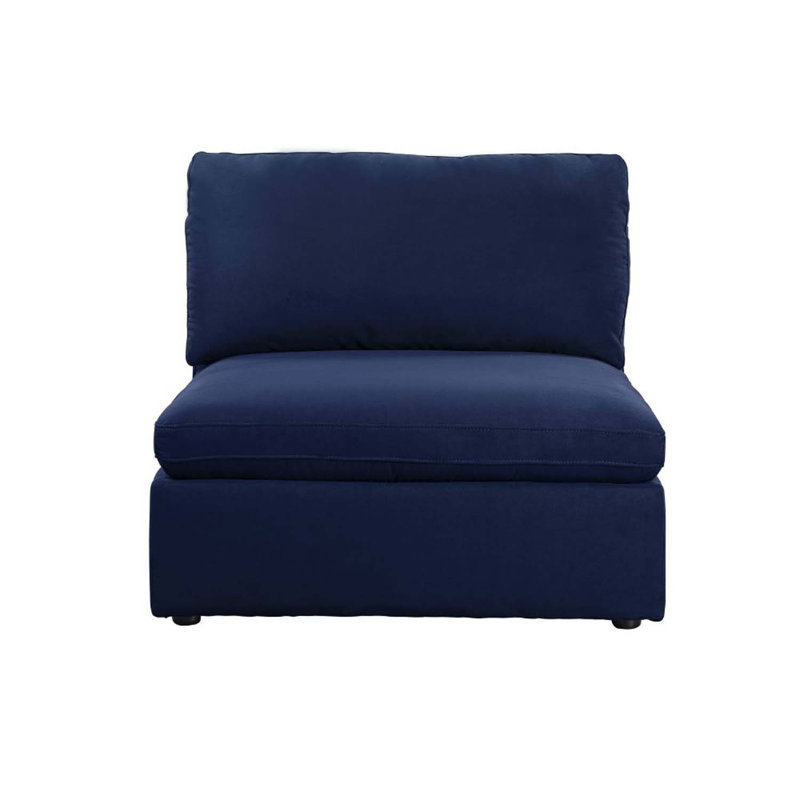 Fauteuil sans accoudoirs modulaire Crosby, tissu bleu