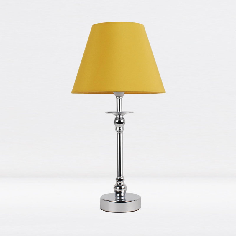 Lamons Metal Table Lamp, Ochre, Polished Chrome