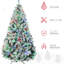 Arbre de 7,5 pi de hauteur avec 550, 1149 branches floquées, rangement facile, bourre blanche festive et joyeuse, joyeuse saison