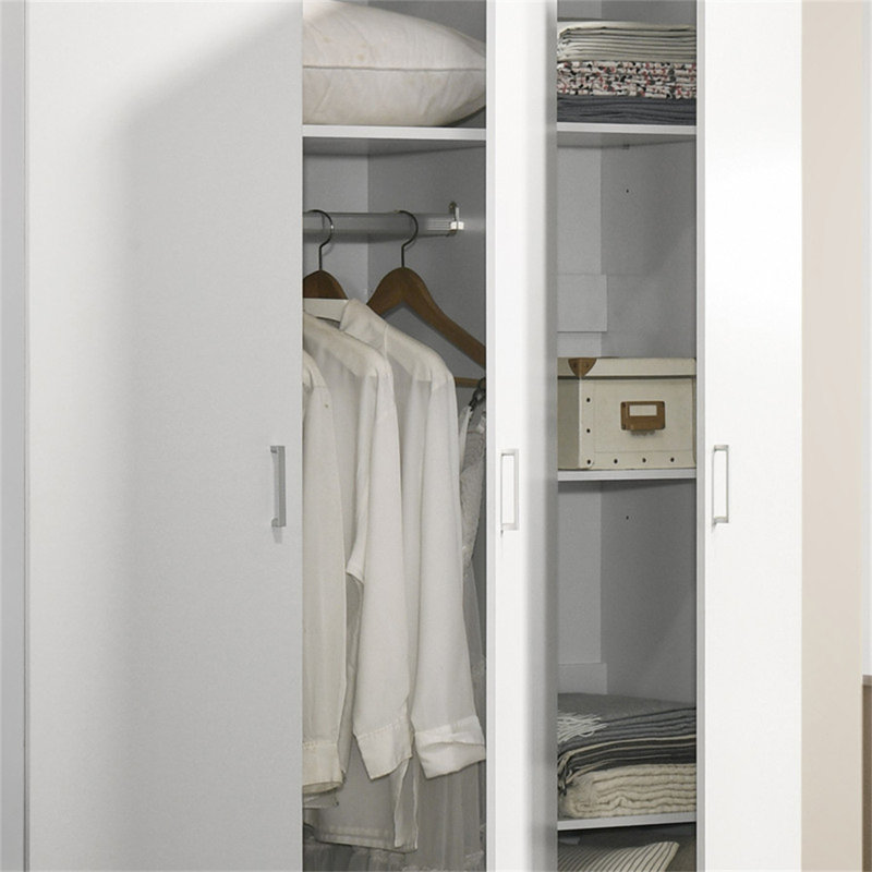 Armoire-penderie 3 portes l 46 po Donato avec tablettes de rangement et tringle