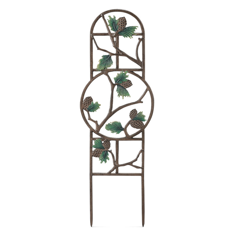 Pinecone and Branch Trellis, Brown/Green