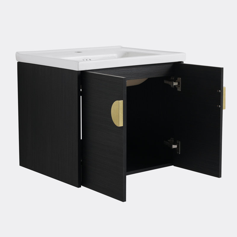 Ensemble de meuble-lavabo simple mural 23,80 po avec plateau WUENDY