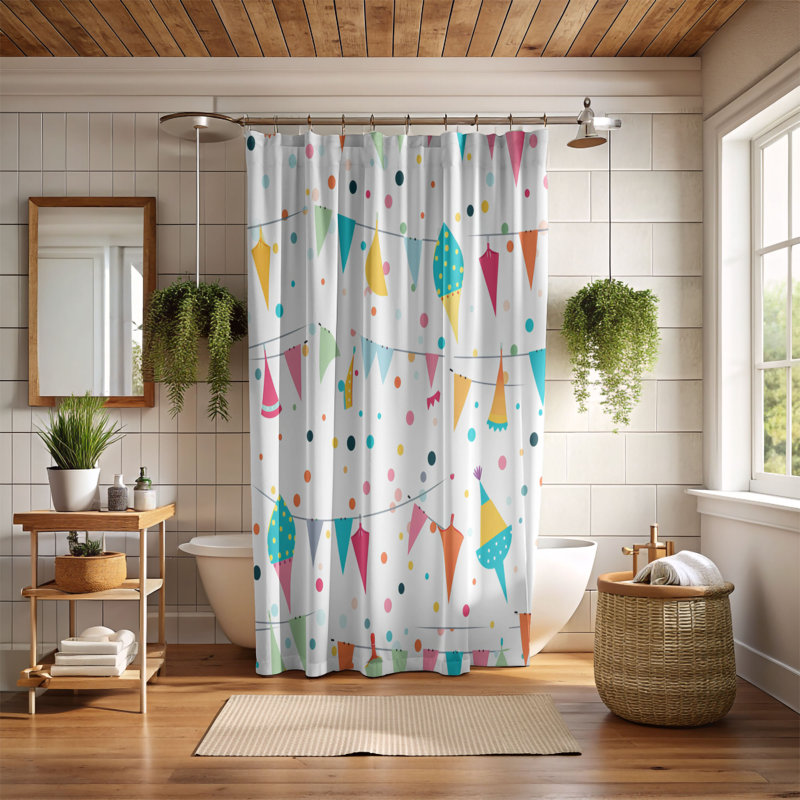 Rideau de douche Celebration Joyfulness - Premium, H 74 po x l 71 po